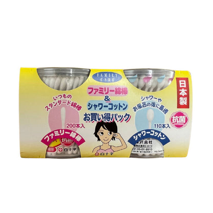 白十字 ファミリー綿棒＆シャワーコットン 310本入